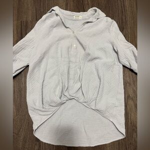 Soft blue waffle top